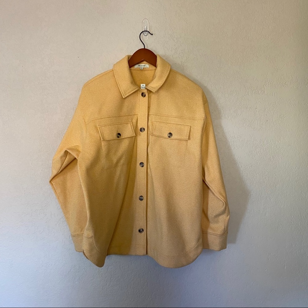 Madewell Brushed Herringbone Knit Shirt Jacket